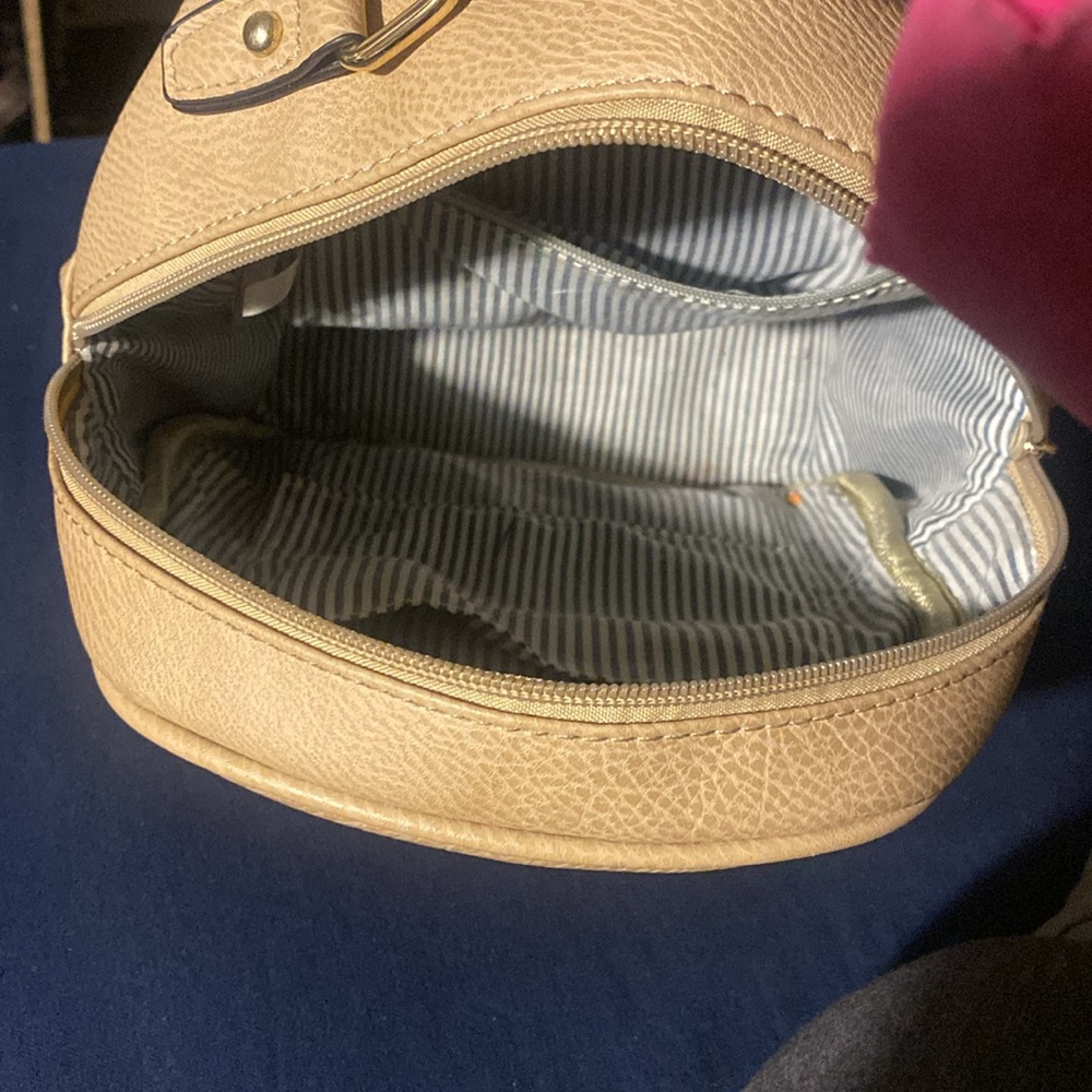 Beige Leather Backpack - Picture 2 of 2
